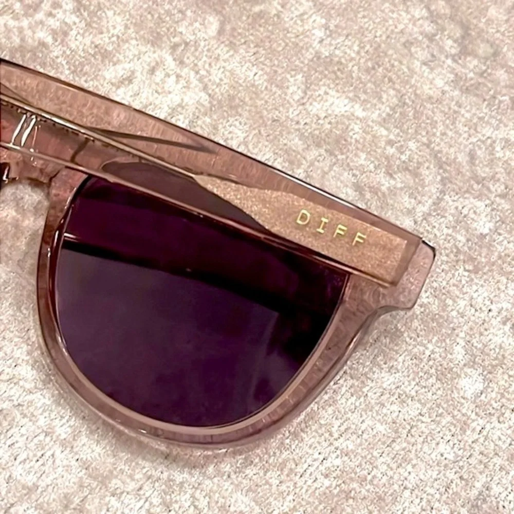 Brand New DIFF Eyewear Kota Polarized Sunglasses Mirrored Lens Translucent Frame